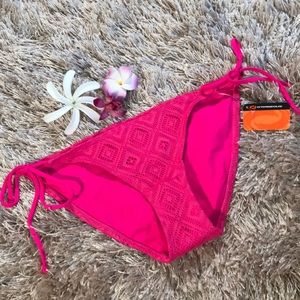O’Rageous DayGlo/Neon Pink Crochet Swim Bottoms